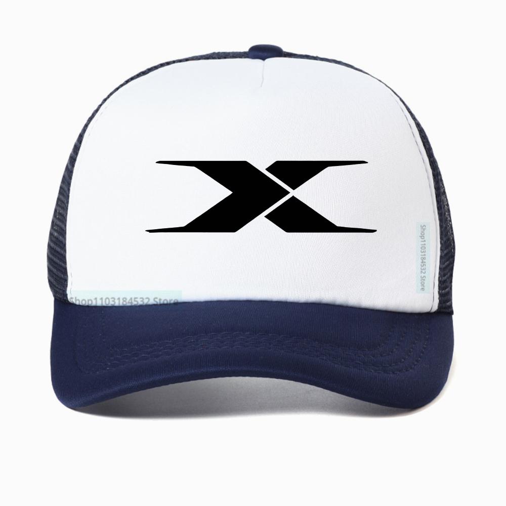 Unisex sommar X-bokstavstryckt basebollkeps trendig avslappnad sportnät truckerhattar Andningsbar justerbar snapback-kepsar