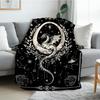 Black Dragon Dinosaur Throw Blanket Fantasy Mythical Creature Art Unique Gift Home Bedroom Living Room Decorative Accessory