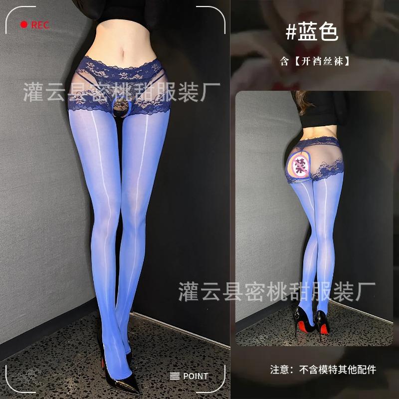 Sex stockings sexy high waist hip lift open socks temptation transparent oily silky slippery tights free