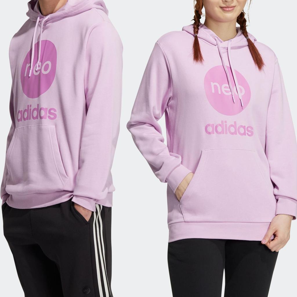 Adidas Neo Essential Kangaroo Pocket Big Logo Print Hoodie Unisex Hoodie Purple HM2003