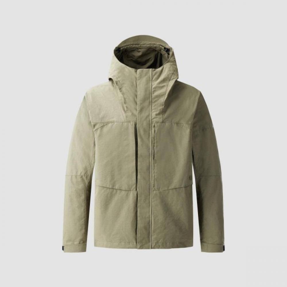 Kolon Sport Men S looSe Fit Hoodie Jacket Tljja24411gkh grayish khaki/100