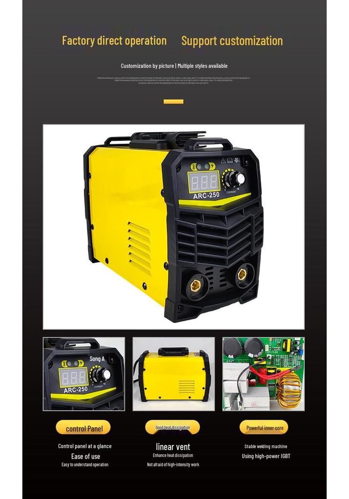Cross MMA250 Portable Household 220V Welding Machine Set - Compact DC Welder with Handle