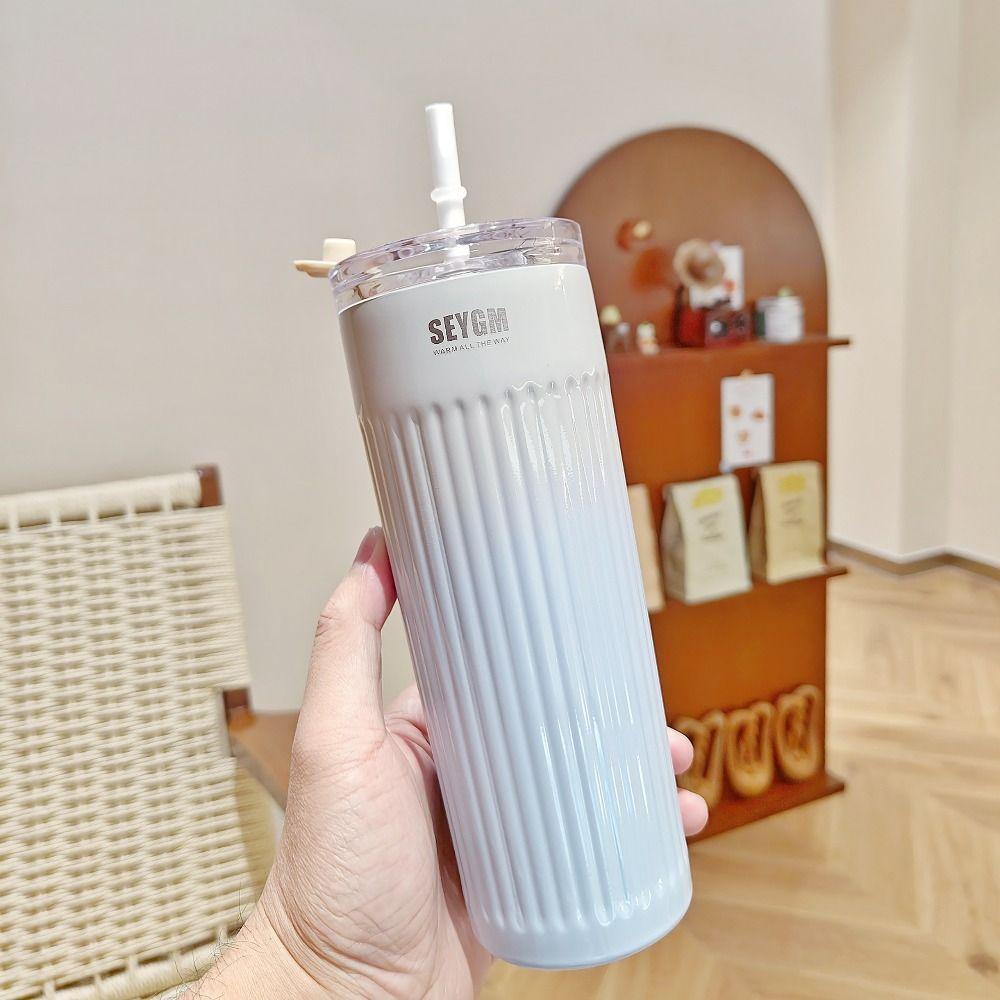 500ml Hot Cold Water Bottle 304 Stainless Steel Insulated Cup Portable Straw Cup  Outdoor