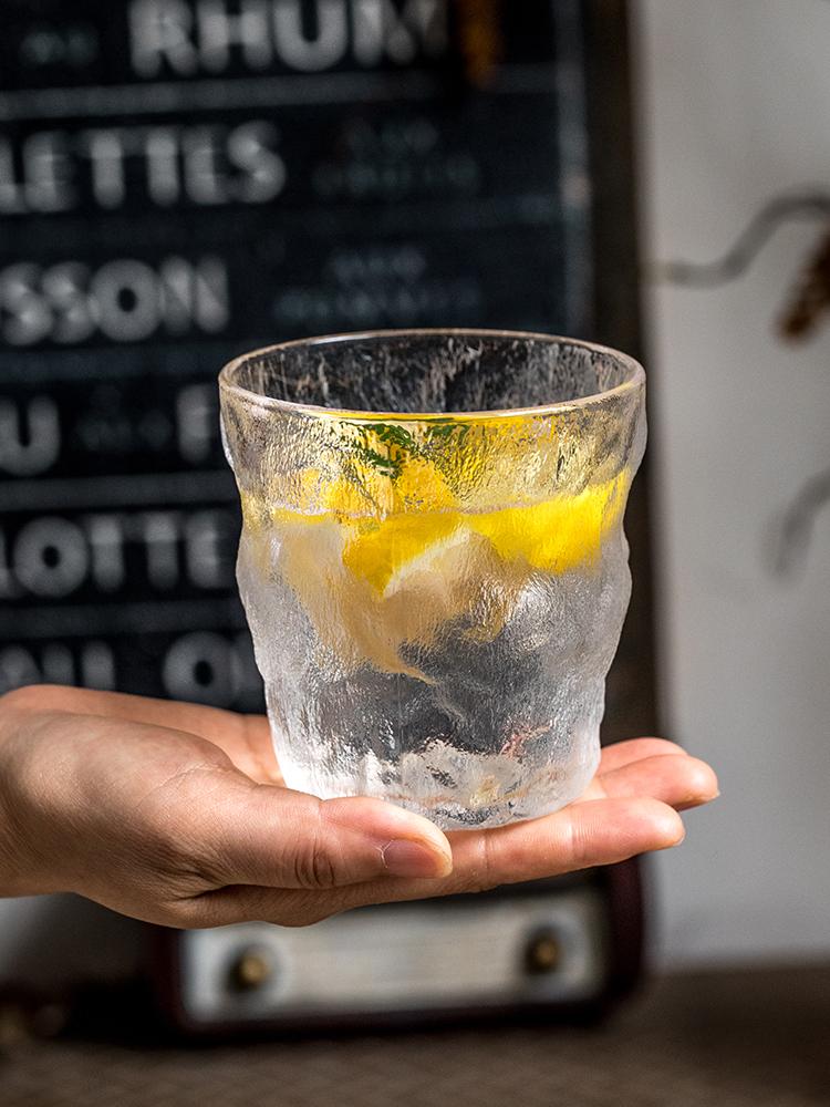 Summer Ice Glacier Glass Cup Trendy Design Transparent Whiskey Lemon Juice Drinking Cup