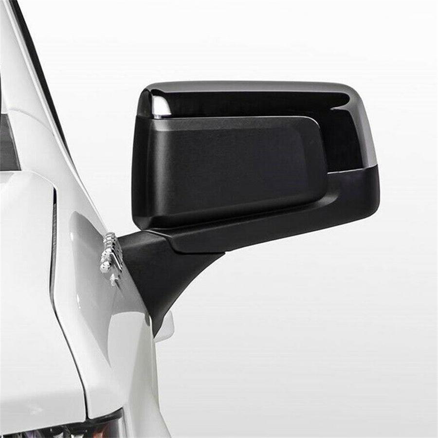2Pcs For 19-21 Chevy Silverado GMC Sierra 1500 Side Mirror Top Half Cover Black