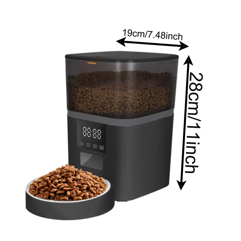 4L Button Automatic Pet Feeder Smart 5V USB Auto Cat Food Dispenser Smart Control Pet Feeder for Cats Dog Dry Food StainlessBowl