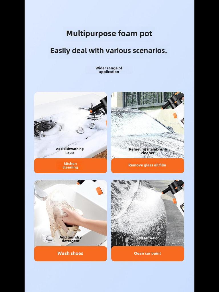 Rechargeable Electric Foam Spray Gun for Car Washing