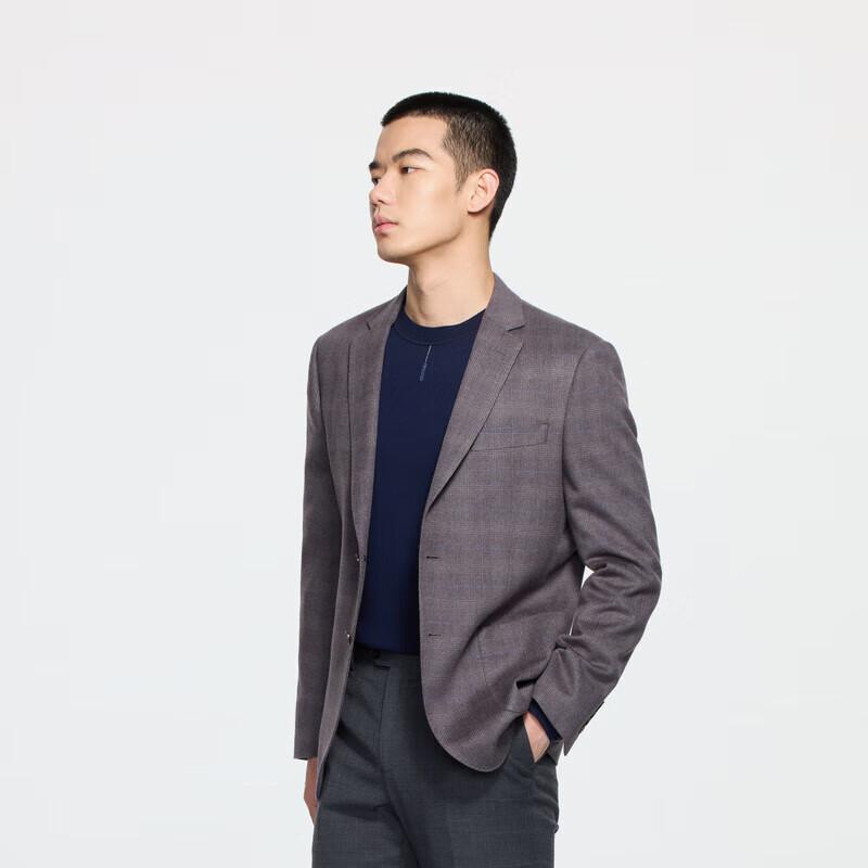 Мужской осенний пиджак K-Boxing из смесовой шерсти в клетку L