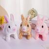 Electric Rabbit Toy Soft Plush Walking Barking Mouth Moving Ears Shaking Entertainment Birthday Gift Kids Smart Simulation Bunny Doll Kindergarten
