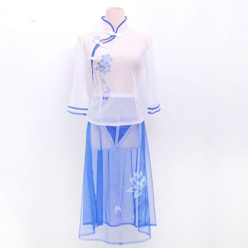 

Amazon Прозрачная сетка Раздельные вещи Оверсайз Женская одежда Blue F([Suggested 45.00 kg-55.00 kg)