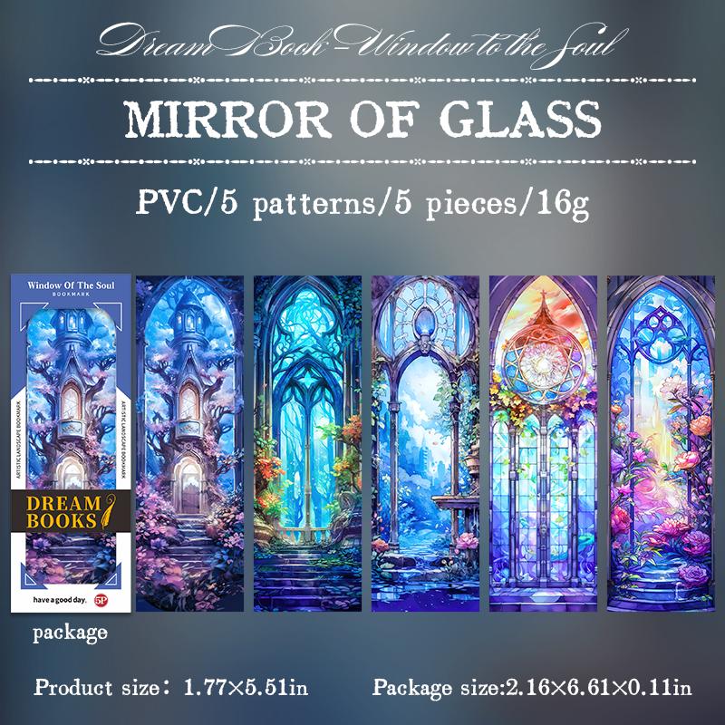 5 Pcs Transparent PVC Bookmark Stationery Reading Accessory Decorative Reading Mark Student Office Supplies