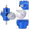 Universal Aluminum Fuel Pressure Regulator Gauge & Hose Kit 0 140 PSI Adjustable Blue