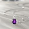 Necklace K14 White Gold Lab Grown Diamond Natural Amethyst February Birthstone Drop Day Christmas Birthday Anniversary Present Gift Wrapping Included
