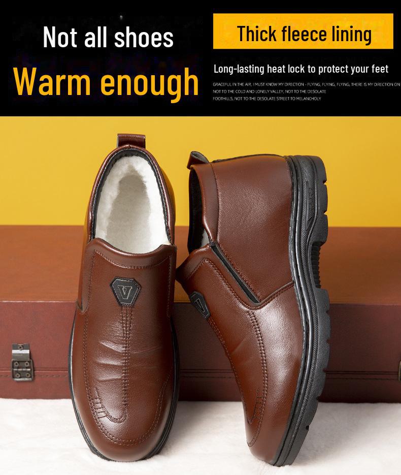 Men's High Top Winter Warm Leather Snow Boots