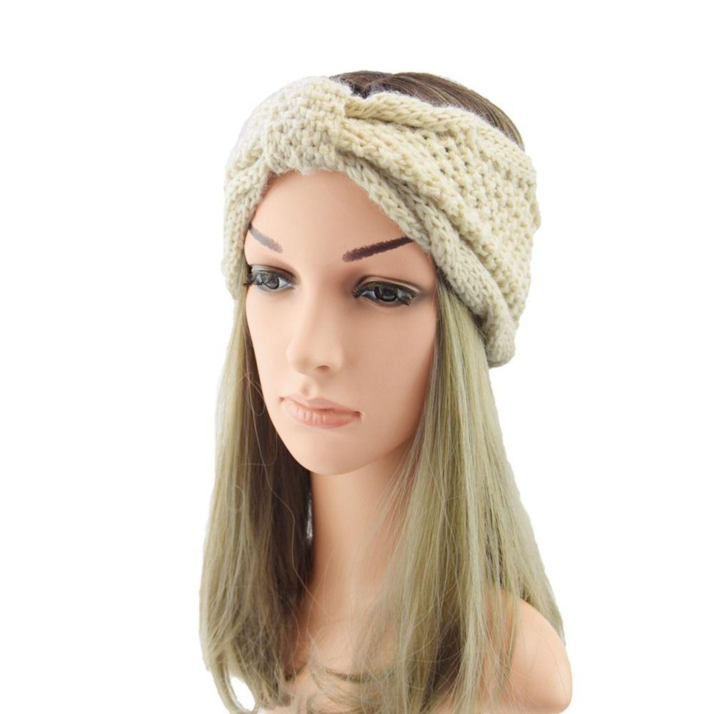 Turban Headwrap Winter Knitted Headband Ear Warmer Bow Twist Hair Band Soft Crochet Headband