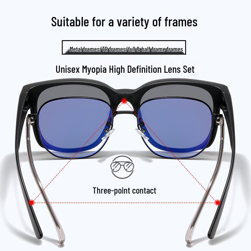 Polarized Clip-On Sunglasses: Wear Over Prescription Glasses for Sun Protection, Perfect for Fishing, Driving & Cycling. Designed for Women.