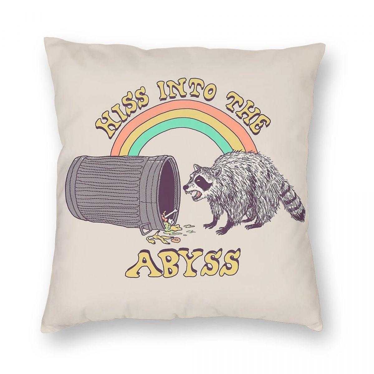 Hiss Into The Abyss Square Pillowcase Polyester Linen Velvet Creative Zip Decorative Throw Pillow Case Room Cushion Case Peach skin 18*18(CM)-1Pcs