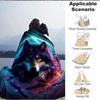1pc Wolf Galaxy Art Blanket Lightweight Flannel Blanket Throw Blanket For Sofa, Bed, Travel, Camping yy2509026139