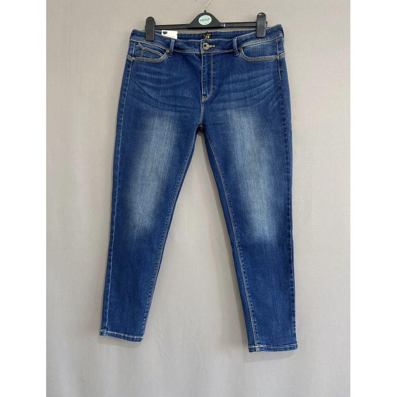 

Export USA Le Mid-Waist Denim Stretch Feet Pants Ankle-Length Pants Large Sizes Availiable Stretch Skinny Jeans Dark Blue 36
