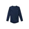 Nike Einfarbig Logo-Print Slim Fit Rundhalsausschnitt Langarm T-Shirt Herren Tops Dunkelblau FB7920-451