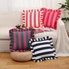 1PC Striped Lace Velvet Pillowcase 18X18Inch Pillowcases Soft Cozy Cushion Cases for Couch Bedroom Living Room Home Decor