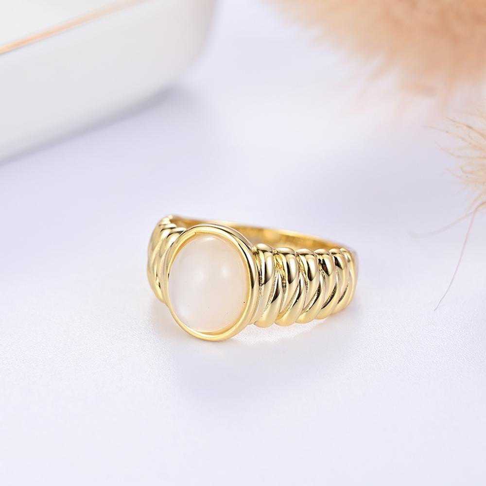 Simple design 925 sterling silver women's rings 3.85ct nature oval 8*10mm white moonstone fine jewelry for Proposal wedding gift