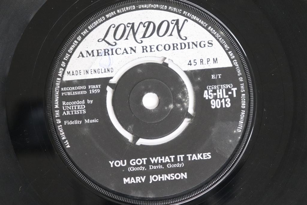 7inch Record MARV JOHNSON - You Got What It Takes / Don't Leave 45HLT9013 LONDON AMERICAN 1959 UK Soul/Funk Used