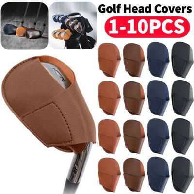 1-10Pcs Portable Golf Head Covers PU Lightweight Golf Head Leather Wedges Covers Outdoor Golf Sport Accessoires for Golfers