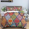 Geometric Mandala King Queen Duvet Cover Boho Ethnic Style Bedding Set for Teens Adults Mediterranean Soft Polyester Quilt Cover