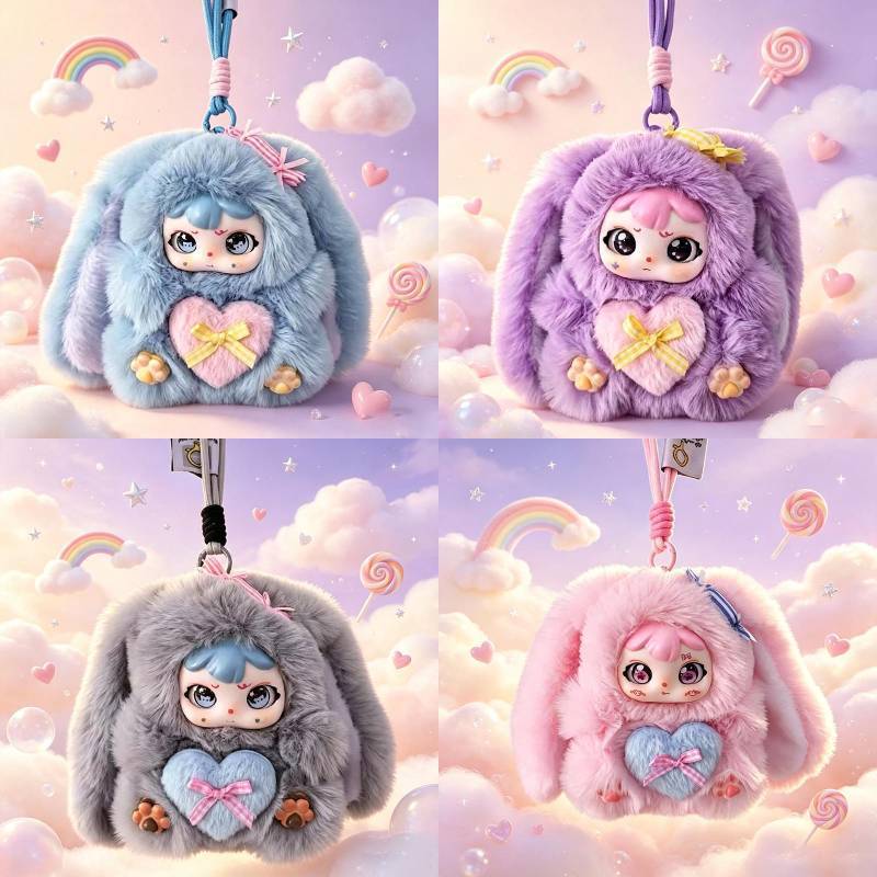 Plush Toy Sweetheart Bunny Bag Charm With Soft Polyester For Girls And Boys