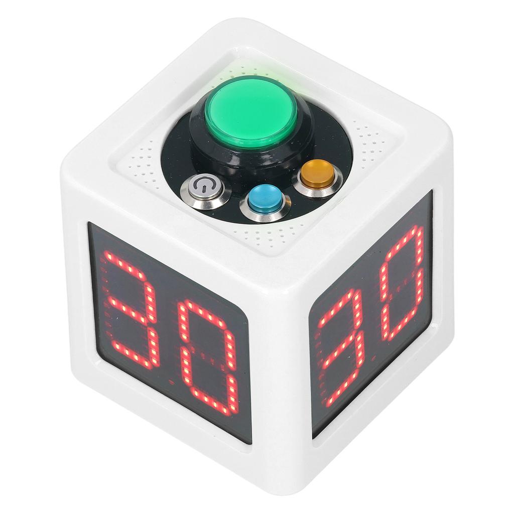 Kube Timer 1,4in 4-sidet Digital Shot Nedtelling Stoppeklokke for Privat Poker Sjakk Kasinoer Hvit