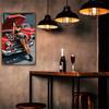 Vintage Metal Wall Art Nude Lady & Red Car - 8x12 Inch Garage Decor for Car Lovers, Durable Iron Sign for Man Cave/Studio/Study
