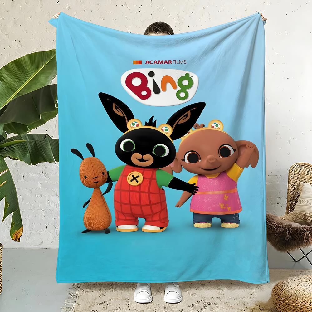 Animation B-Bing Throw  Flannel Throw Blanket,Bed Home Office Nap Blanket Travel,Camping,Picnic Blanket Soft Decor 75x90cm