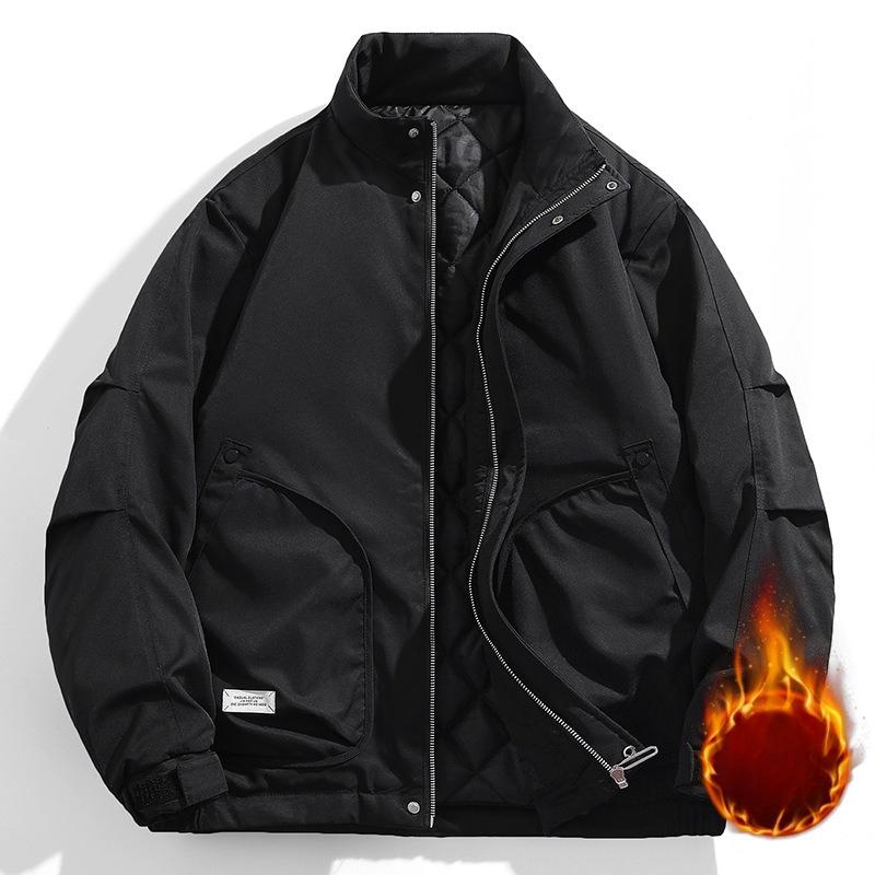 Large Size Jacket Men's Spring and Autumn New Men's Stand-up Collar Jacket Versatile Casual Clip