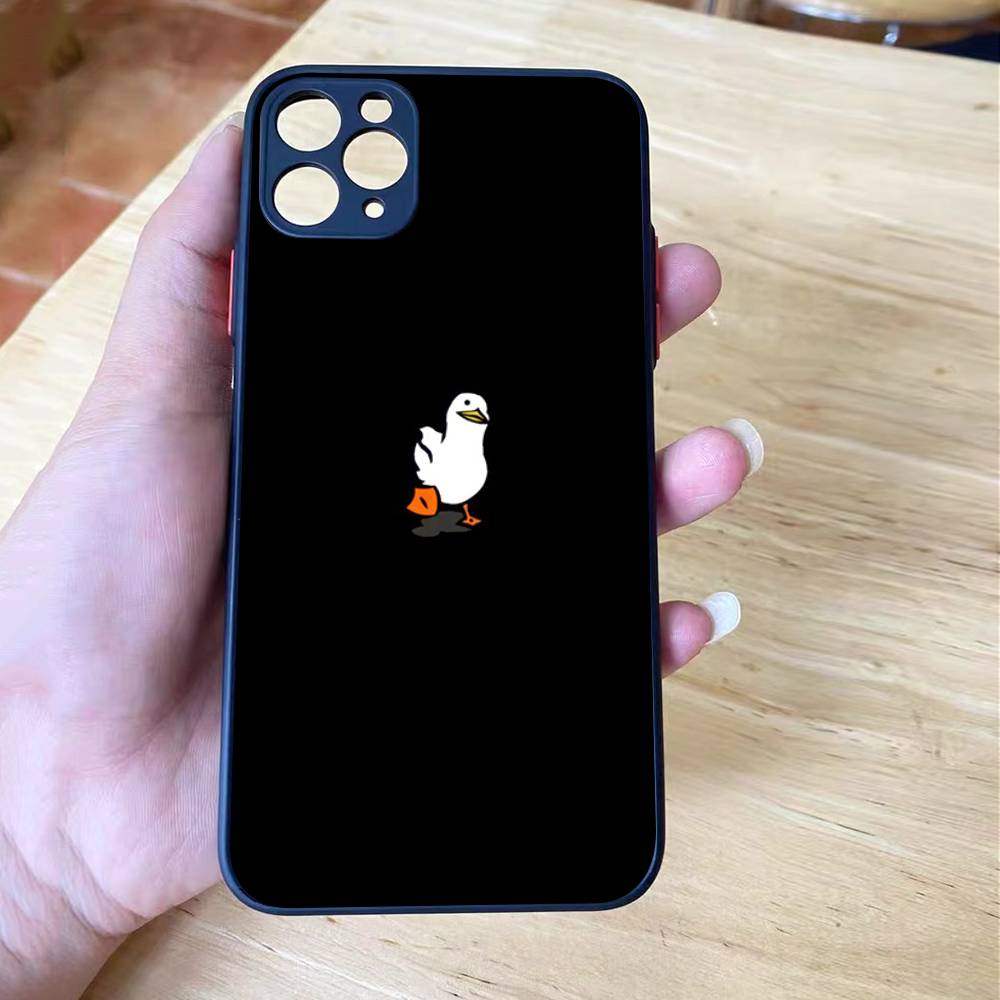 Cartoon Funny Duck Shockproof Matte Phone Case For IPhone 16 15 14 13 12 11 Pro Max X XS MAX Mini