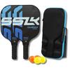 KNK Professional Pickleball Set – USAPA Approved Paddles with Carbon Surface, Balls & Carry Bag. (Black-Blue)