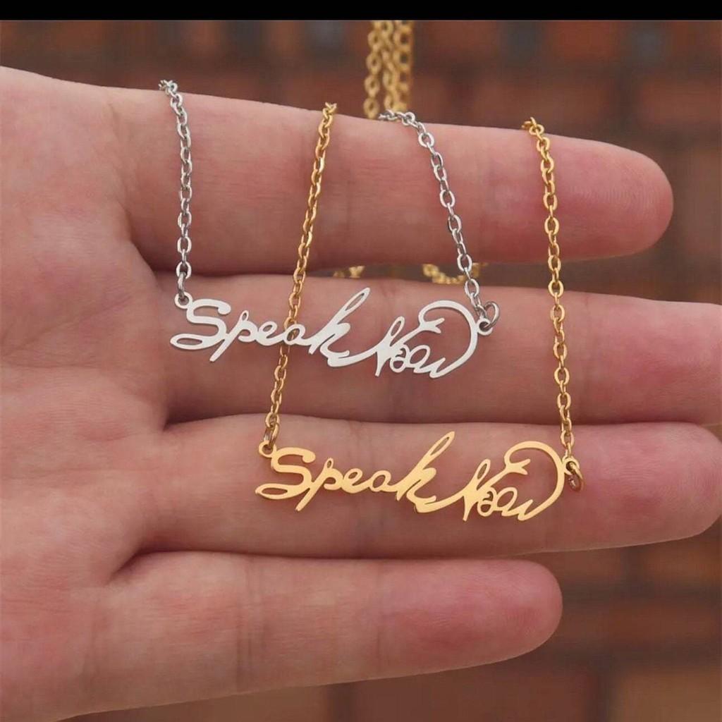 Taylor Swift Digital Signature Stainless Steel Necklace Pendant Fashion Letter