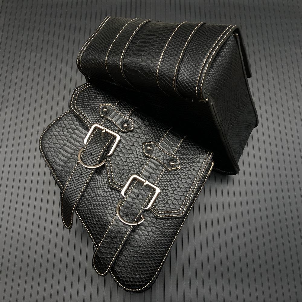 Sac de selle de moto, nouvelle mode, bagage en cuir PU Crocodile, sac de bagage aigle pour Harley Sportster, outil étanche