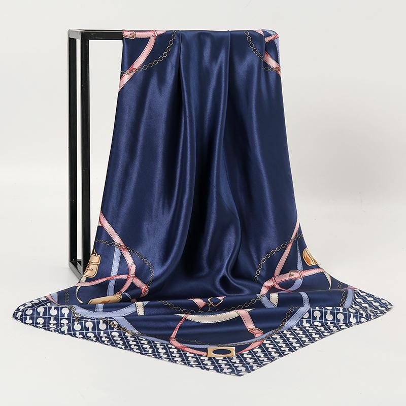 

Women Silk Square Scarf Lady Bandana Head Wrap Shawl Satin Foulard Female Large Hijab Neckerchief Scarves Pashmina 2021 Headband One Size