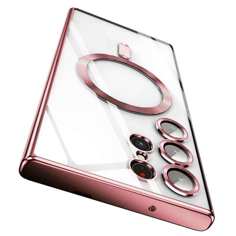 For MagSafe Case For Samsung Galaxy S25 S23 S22 Ultra Plus Magnetic Lens Protector Cases For Samsung S24 S21 Ultra Plus Cover