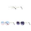 Fashion Metal Frameless Square Sunglasses With Uv400 For Outdoor Activities
