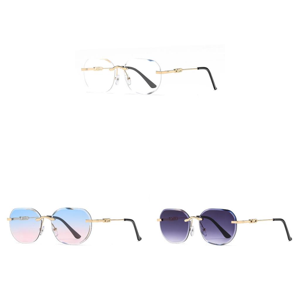 Fashion Metal Frameless Square Sunglasses With Uv400 For Outdoor Activities