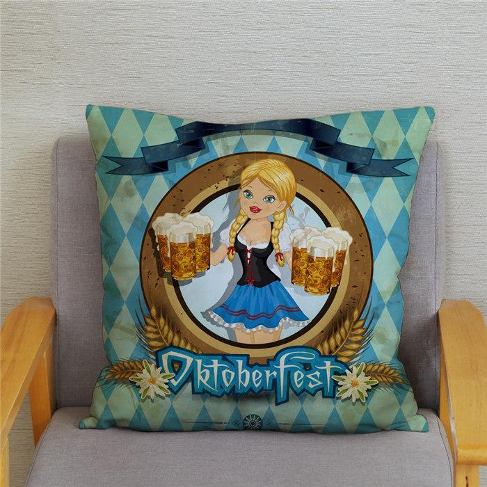 Vintage Beer Cushion Cover Peach Skin Pillowcase Fashion Home Decor Pillowcase Pillowcase