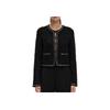 Karl Lagerfeld French Elegant Daily Commuting Dating Outfit Light Luxury Solid Color Low Round Neck Long Sleeve Coat Sweater Women Outerwear 241L2042