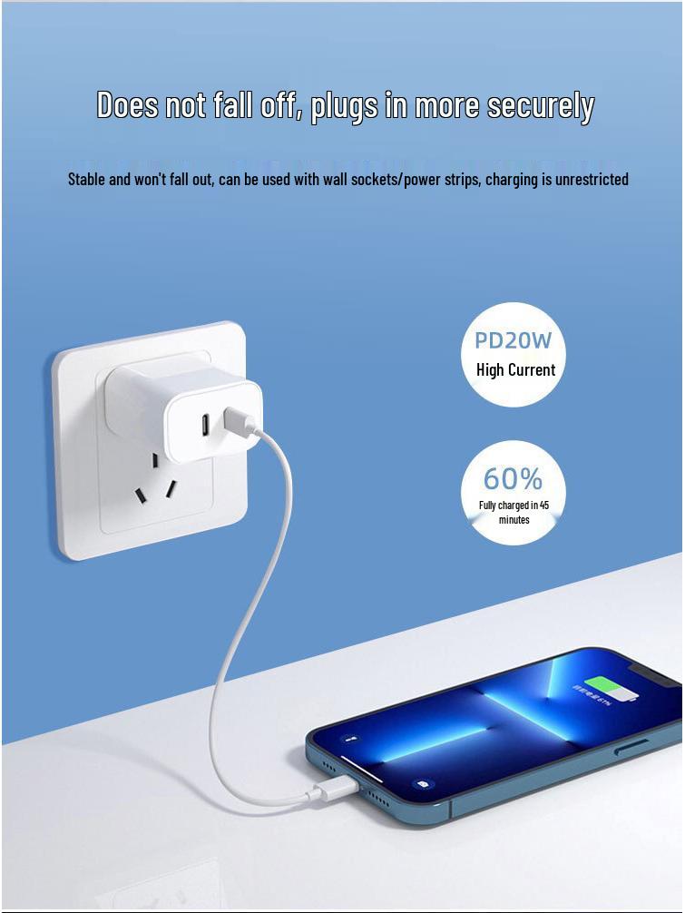 PD40W Dual USB-C Fast Charger for Apple Devices - US/EU Standard, Dual Port