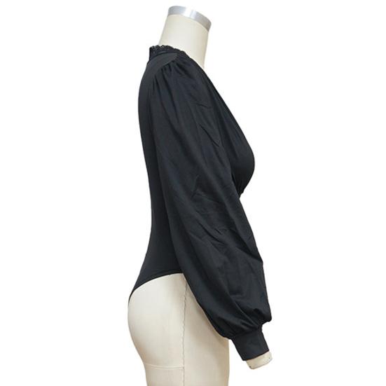 Dámské body Velké velikosti Ležérní Krajkové Deep Fashion Slim Women Body s výstřihem do V