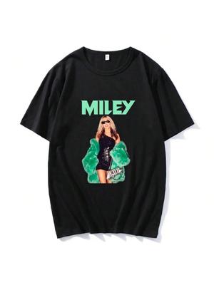 Miley Cyrus T-Shirt Short Sleeve Summer Cotton Tee-Shirt Casual Singer Graphic Printing Tshirts Hip Hop Streetwear Wounisex Unisex Tee