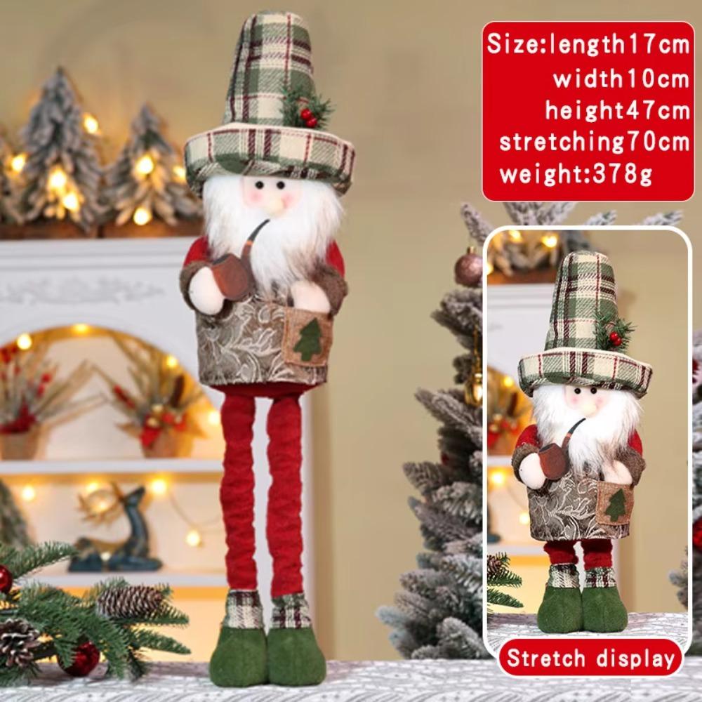 New Christmas Snowman Telescopic Doll Santa Claus Window Scene Christmas Decoration Knitted Elk Doll Merry Christma Gift