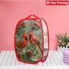 1Pcs Christmas Cardinal Pop-Up Laundry Hamper Expandable Mesh Hamper Basket for Room Bedroom Bathroom Organization Contemporary Storage
