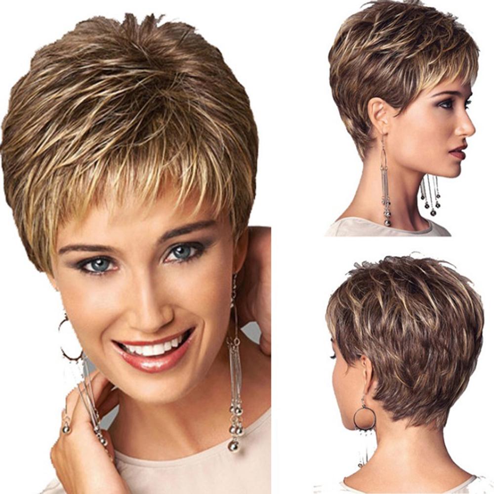 Coupe Cheveux Courte Femme Originale Cheveux synthétiques Dirty Blonde Fake Hair for Women Party Cosplay Short  Wig Coupe Cheveux Court Femme acheter à prix bas — livraison gratuite, avis  réels avec des photos — Joom
